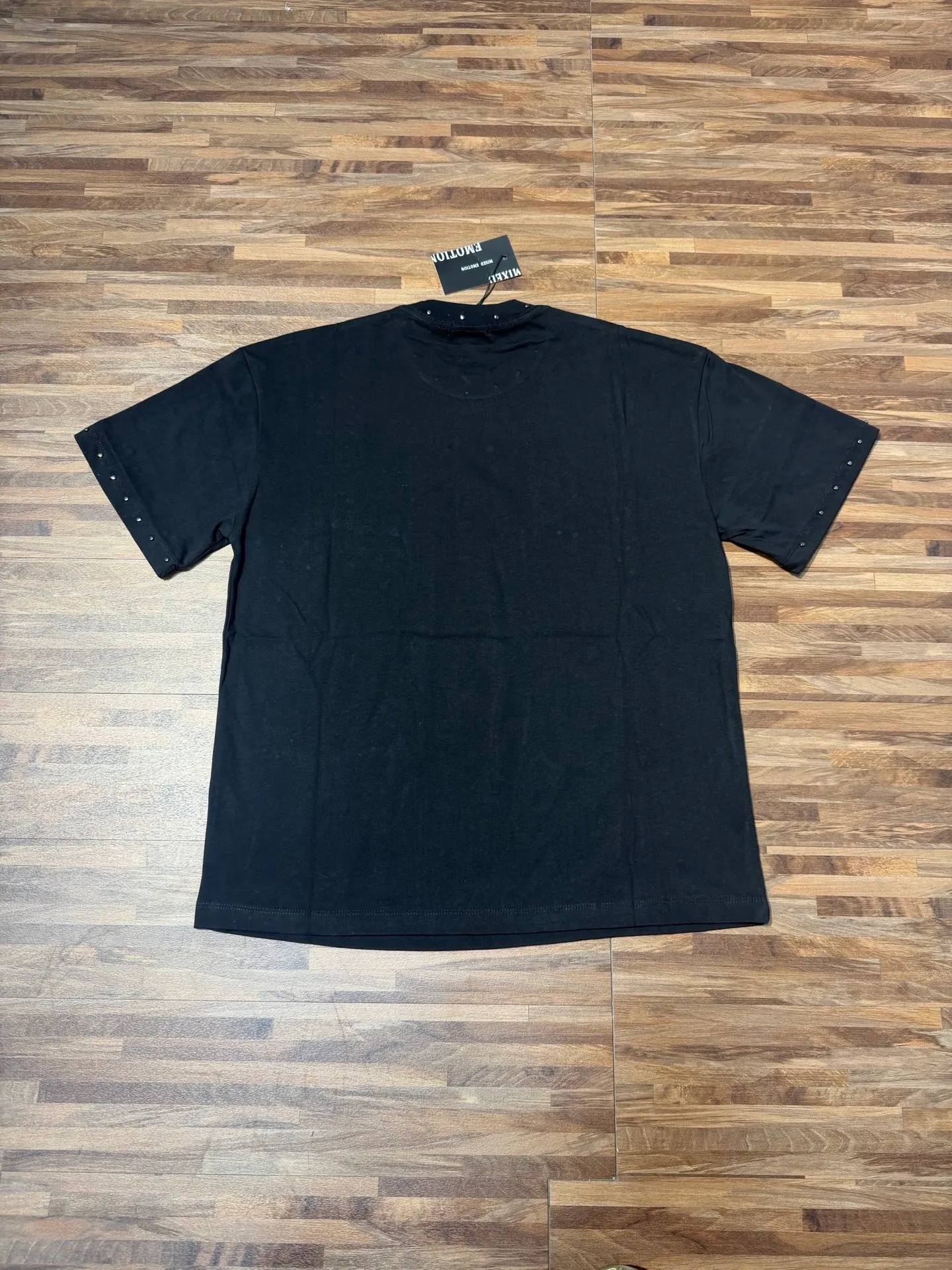 E 8112# Premium Gray/Active Black｜ MIXED EMOTION In Stock Actual Shot (Imported Australian Diamonds) American Fashion Brand Loose Casual T-Shirt Fabric (fabric): 32 counts Weight combed double yarn pure cotton Sizes (size): S-M L